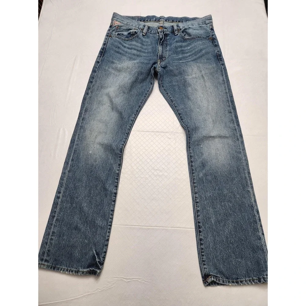 Denim & Supply RL Jeans Mens 33x30 Blue Bootcut Distressed USA Flag Denim Pants - Picture 1 of 16